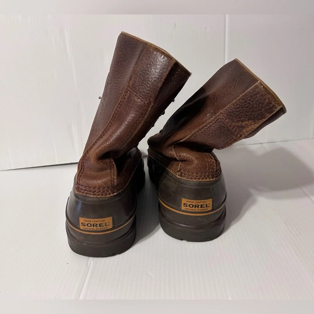 SOREL Maverick low brown leather lace up rain snow boot men size 10